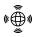 Black silhouette of a cat walking left.